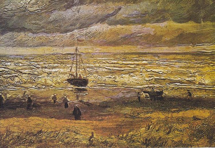 Vincent Van Gogh Scheveningen beach in stormy weather France oil painting art